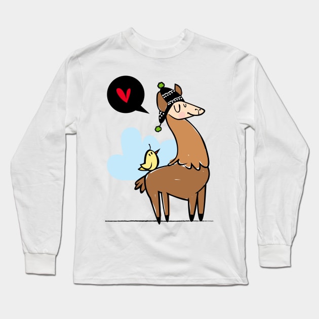 Llama Long Sleeve T-Shirt by ilaamen